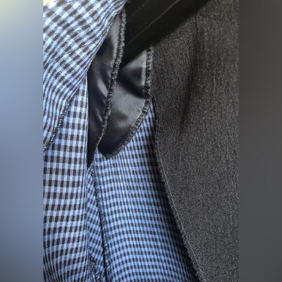 Vintage Darian Petites Blue Black Plaid Tunic Button Up Blouse Size 16P NWT - Picture 5 of 10